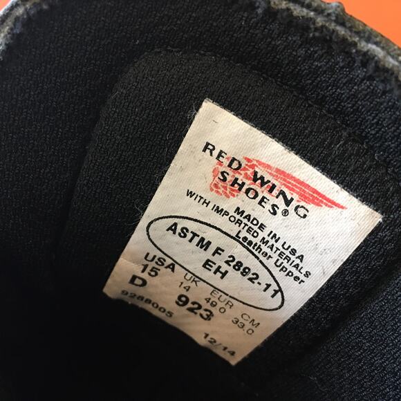 Red Wing Shoes 923 EH Soft Toe 6" Work Boot Mens Size 15 Black Leather Dynaforce - Picture 5 of 12